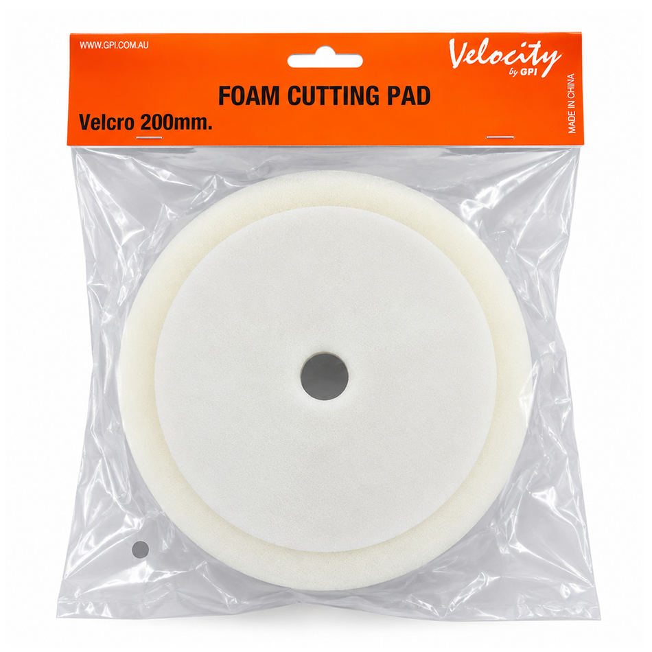 VELOCITY White Foam Velcro Polishing Pad 200mm