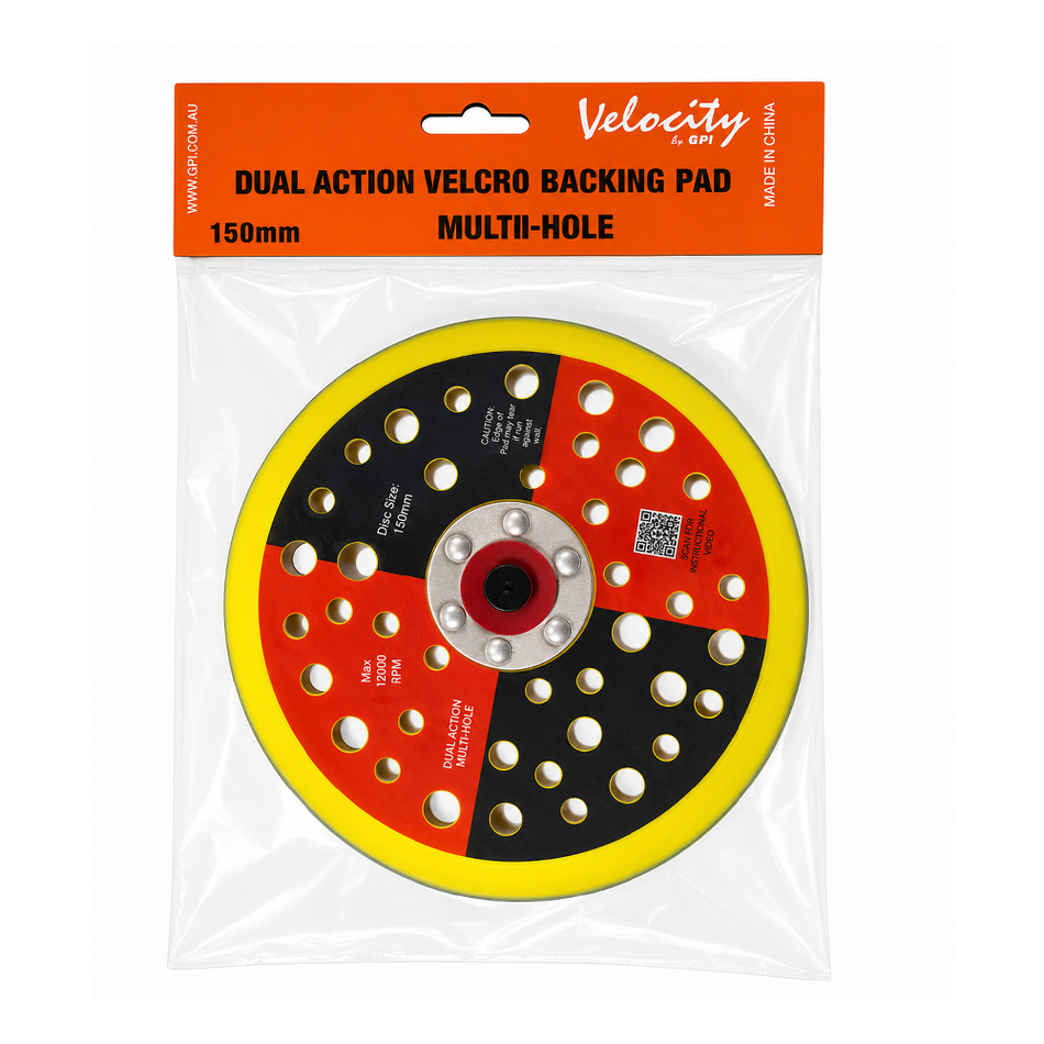Velocity Dual Action Multi-Hole Velcro Backing Pad 150mm 5/16" Thread