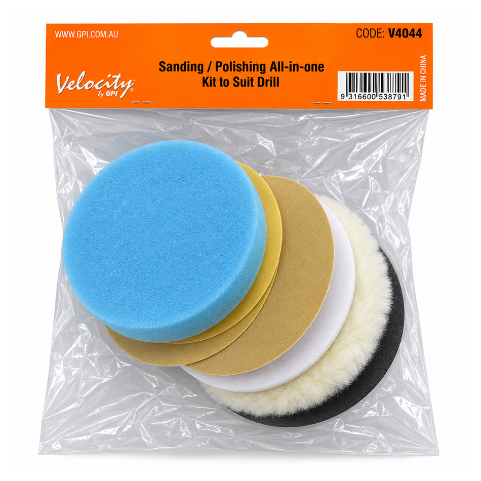 VELOCITY Sanding & Polishing Kit 125mm 7 Piece