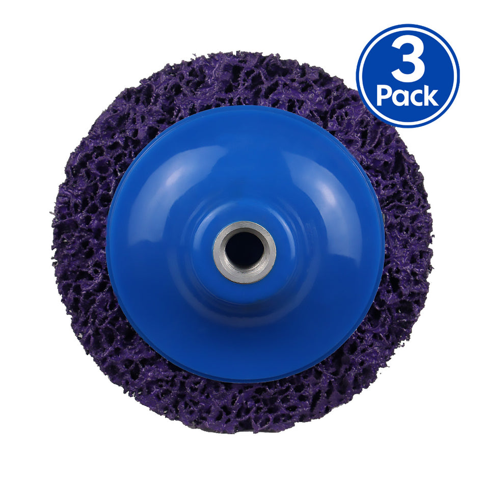 VELOCITY XT Cleanstrip Back Up Pad 125mm Mounted To 14mm x 3 Pack