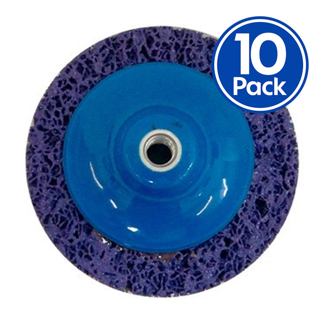 VELOCITY 125mm XT Clean & Strip Disc Mounted To 14mm Back Up Pad x 10 Pack