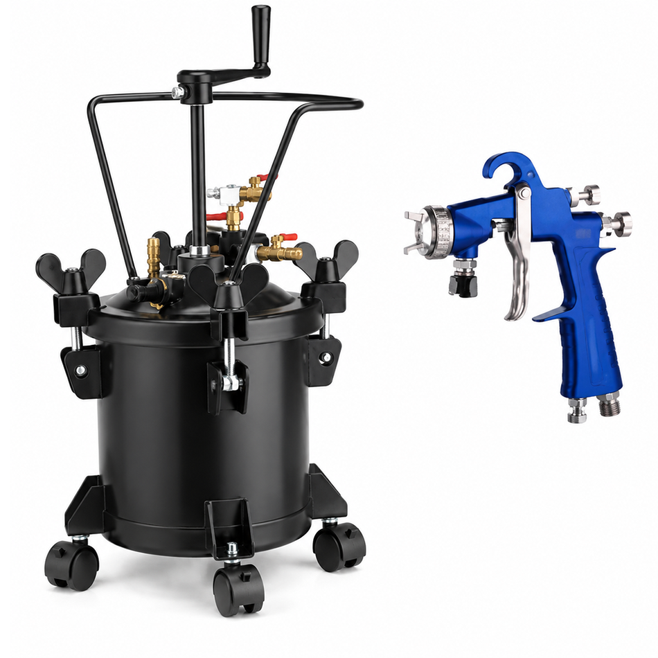 VELOCITY 10L Paint Pressure Pot Spray Gun & Hose Kit