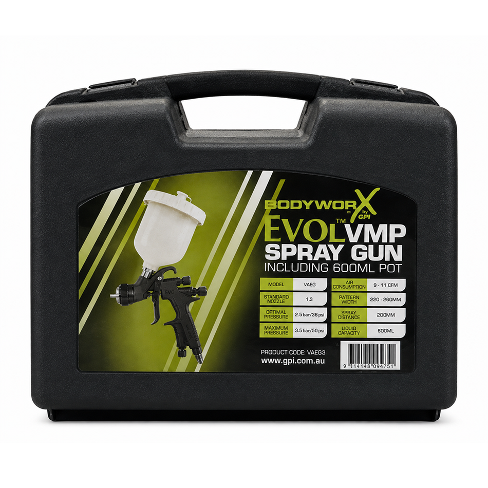 BODYWORX EVO Gravity LVMP Spray Gun 1.3mm with 600ml Pot