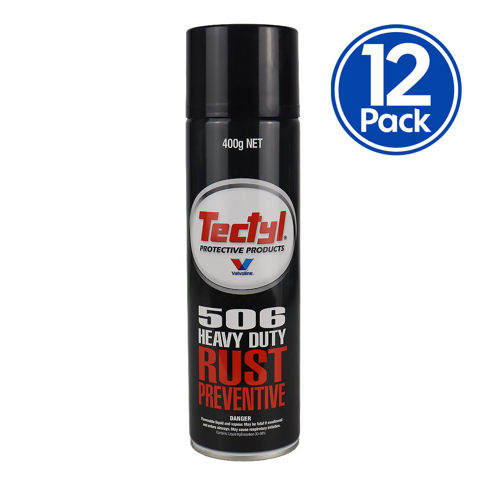 VALVOLINE Tectyl 506 Heavy Duty Rust Prevention 400gm Auto Marine Surfaces x12