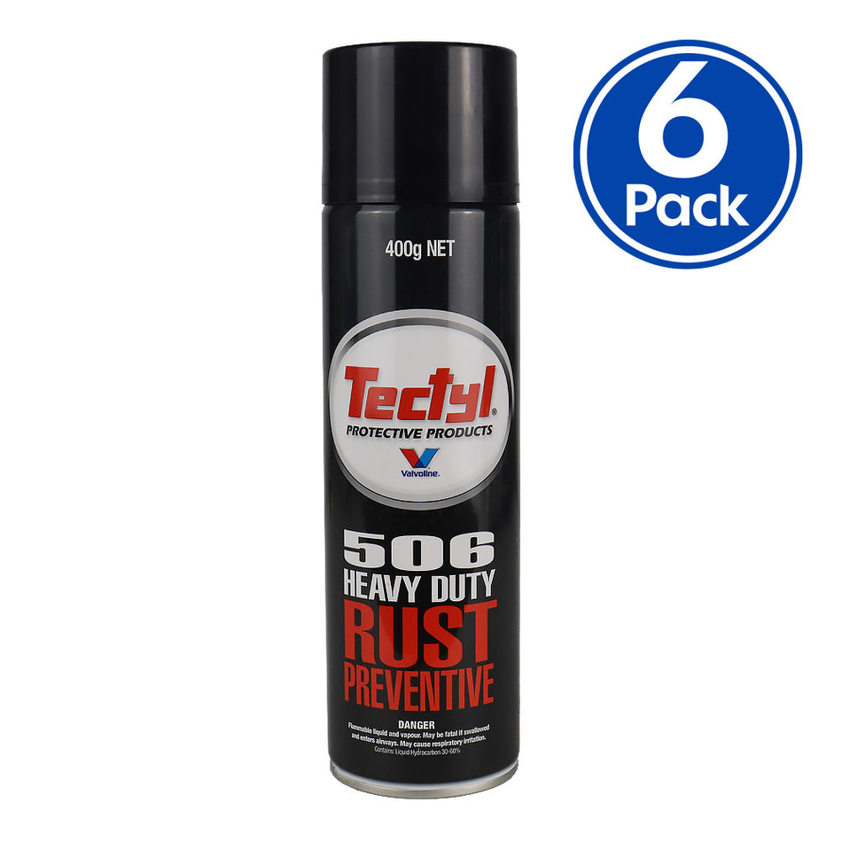 VALVOLINE Tectyl 506 Heavy Duty Rust Prevention 400gm Auto Marine Surfaces x6