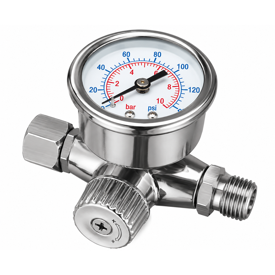 ITALCO FR-5 Premium Inline Air Pressure Regulator Gauge