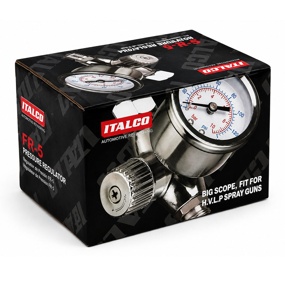 ITALCO FR-5 Premium Inline Air Pressure Regulator Gauge