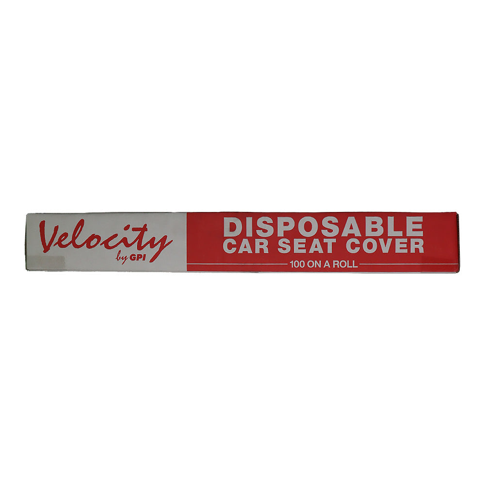 VELOCITY White Plastic Seat Covers 100 Pack Disposable Protection Automotive