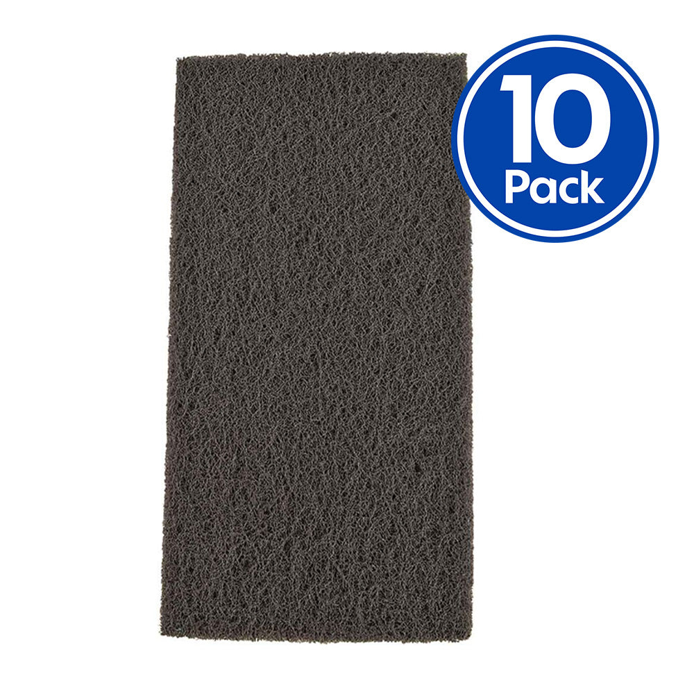 VELOCITY Grey Light Duty Fine Scouring Hand Pad 115mm x 225mm x 10 Pack