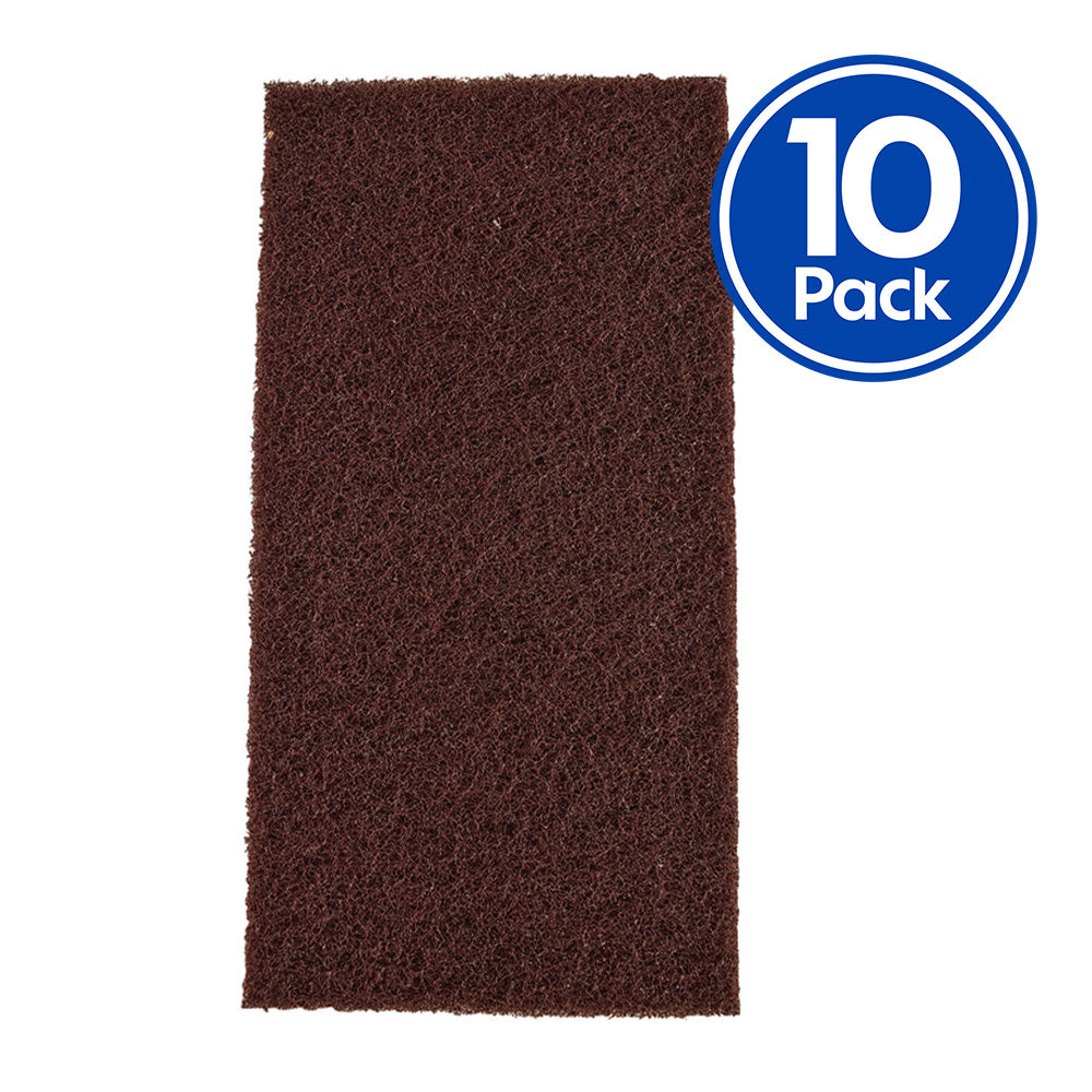 VELOCITY Maroon Medium Scouring Hand Pad 115mm x 225mm x 10 Pack