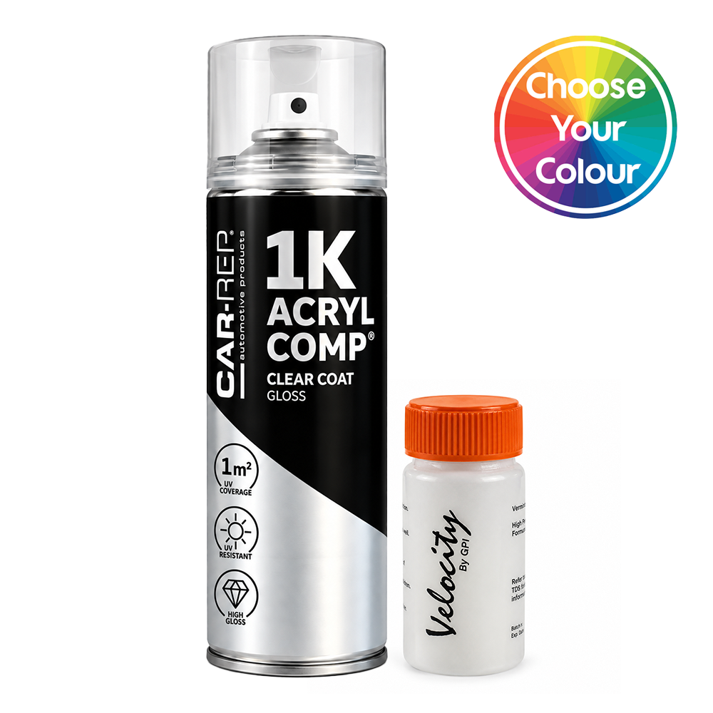 Toyota 1F7 Classic Silver Touch Up Paint 50ml & 1K Clear Coat Aerosol ...