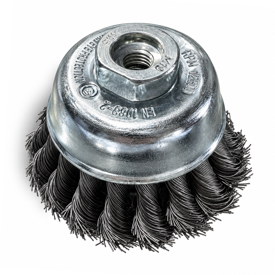 FLEXOVIT Twist Knot Wire Cup Brush 75mm M10 x 1.5
