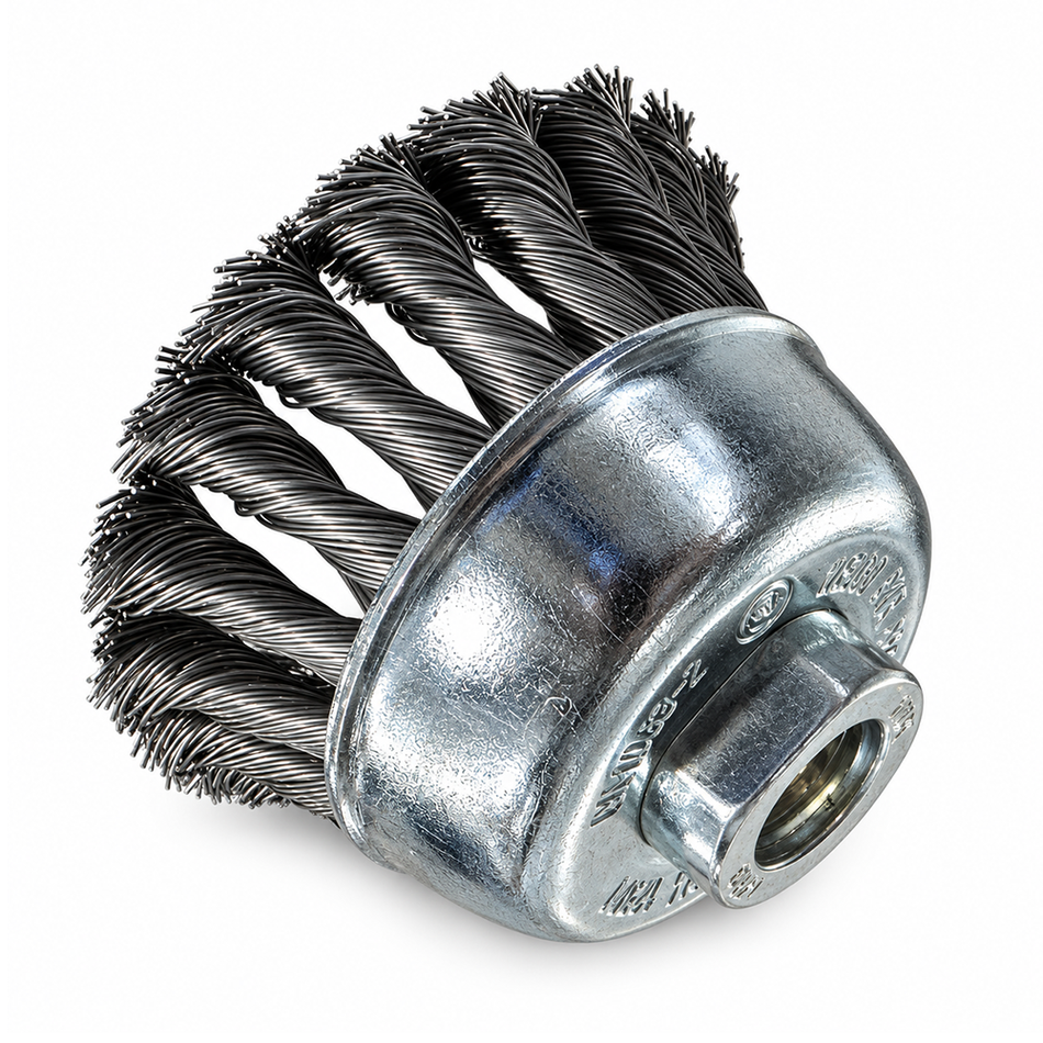 FLEXOVIT Twist Knot Wire Cup Brush 75mm M10 x 1.5