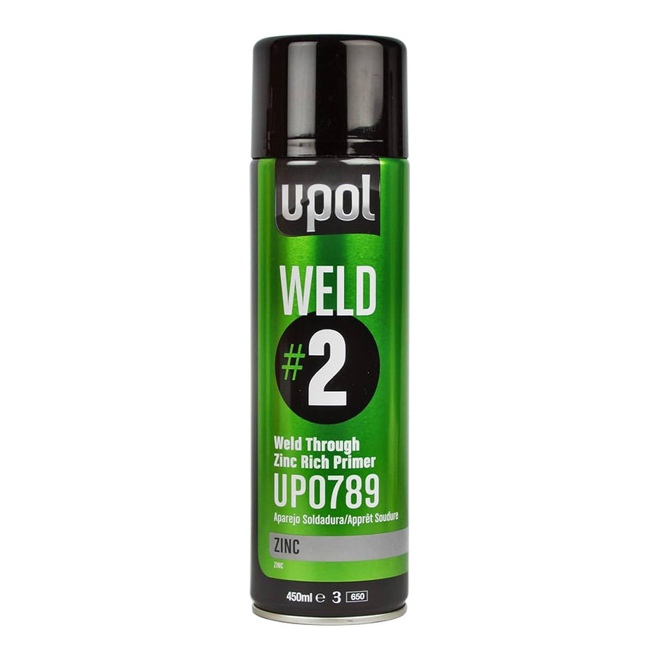 U-POL Weld #2 Anti Corrosive Weld Through Zinc Rich Primer 450ml Aerosol