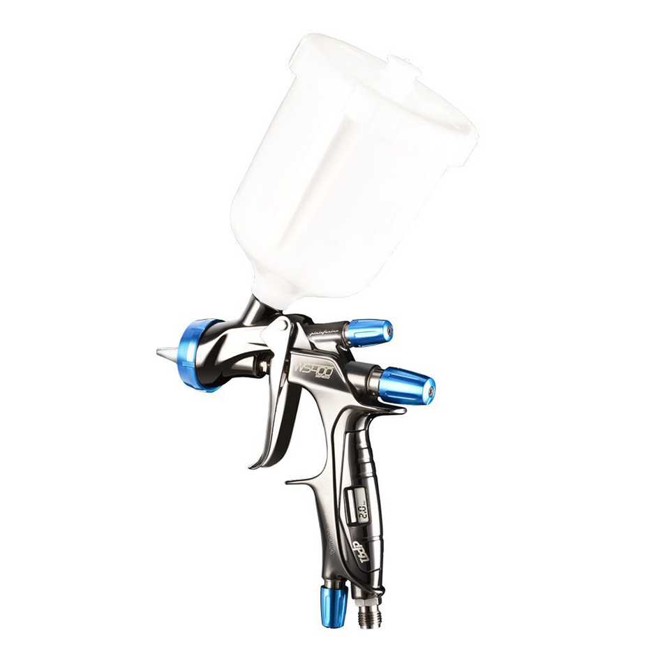 ANEST IWATA WS400 Supernova Series 2 OBS Digital 1.3mm Gravity Spray Gun with Pot