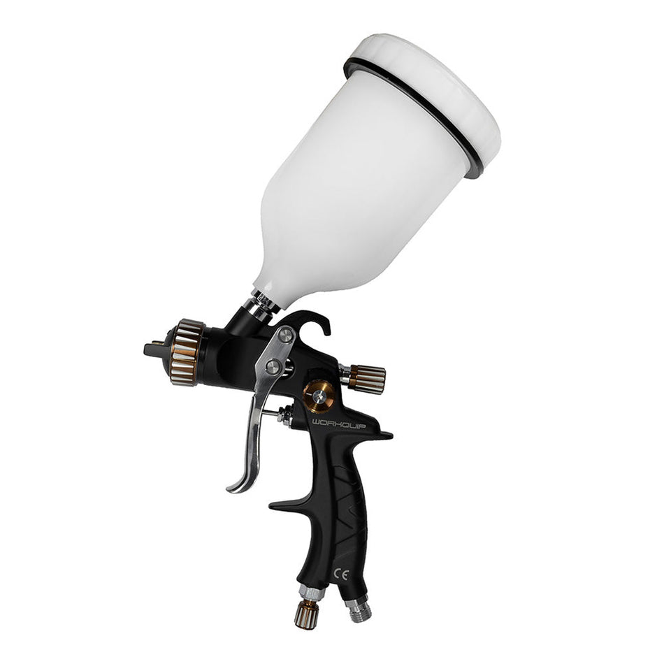 WORKQUIP X1 Gravity Spray Gun 1.8mm Fully Serviceable + 600ml Pot WX-102G