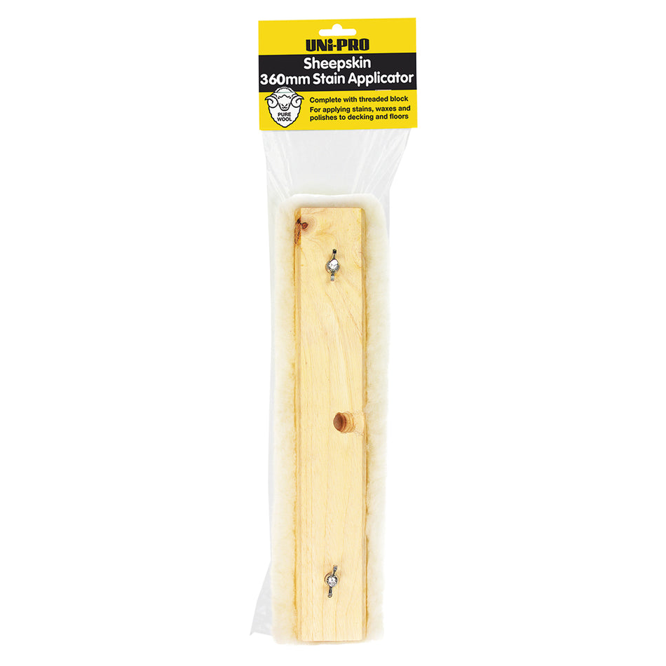 UNi-PRO Premium Heavy Duty Floor Applicator 360mm Sheepskin Threaded