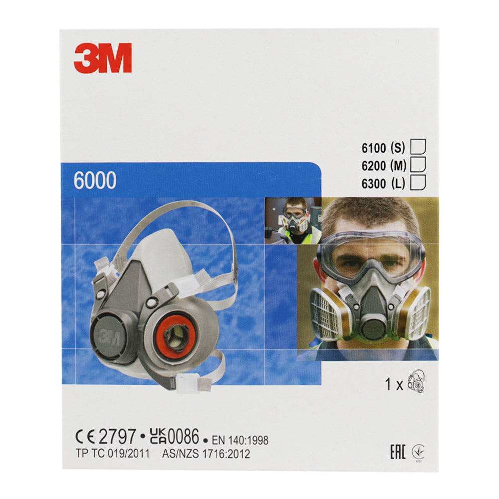 3M Reusable Half Face Mask Respirator 6100 6200 6300 All Size AS/NZS Compliant