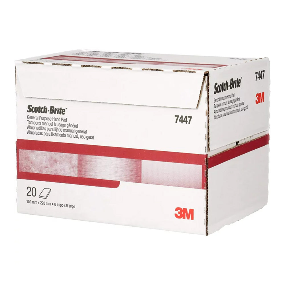 3M 7447 Scotch Brite General Purpose Maroon Hand Pad 150mm x 230mm x 20 Pack Box