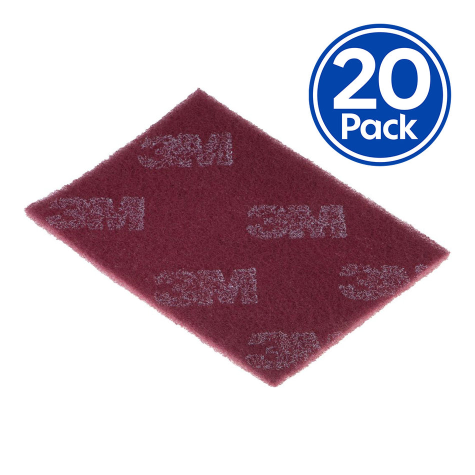 3M Scotch-Brite 7447 General Purpose Maroon Hand Pads 150mm x 230mm 20 Pack