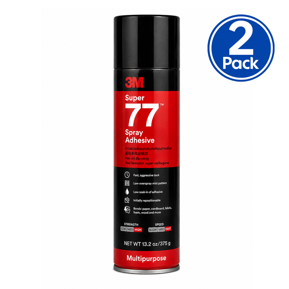 3M Super 77 Multipurpose Spray Adhesive 467g Aerosol 2 Pack