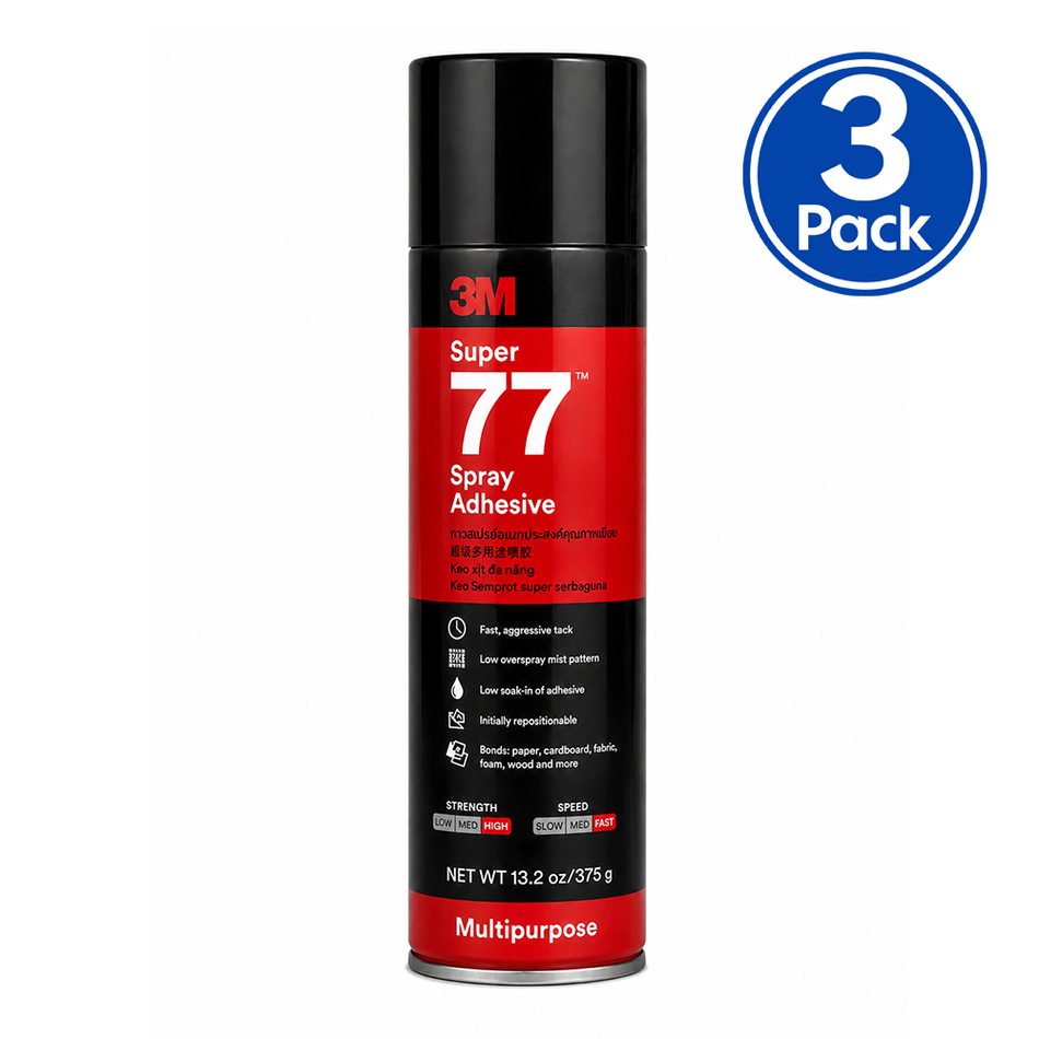 3M Super 77 Multipurpose Spray Adhesive 467g 3 Pack