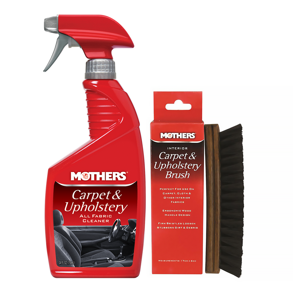 MOTHERS Carpet & Upholstery Interior Cleaner + Cleaning Brush Combo