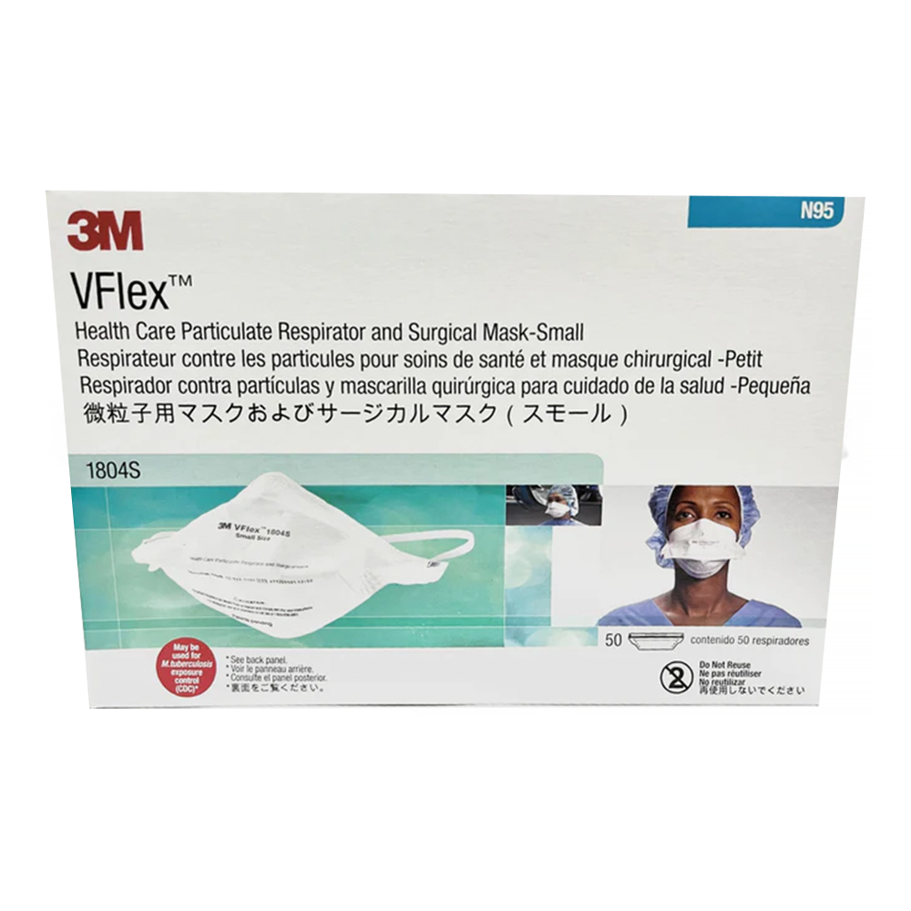 3M V-Flex Medical Respirator 1804S Small Surgical Mask x 50 Pack