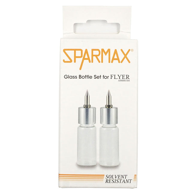 Sparmax Glass Bottle Set For Flyer SR Airbrush x 2 Pack Single Action Air Brush