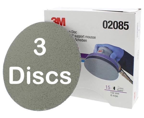 3M 02085 152mm 6'' Trizact Foam Disc 3000 Grit - 3 Discs Only