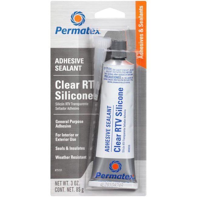 Permatex Clear RTV Silicone Adhesive Sealant 85g