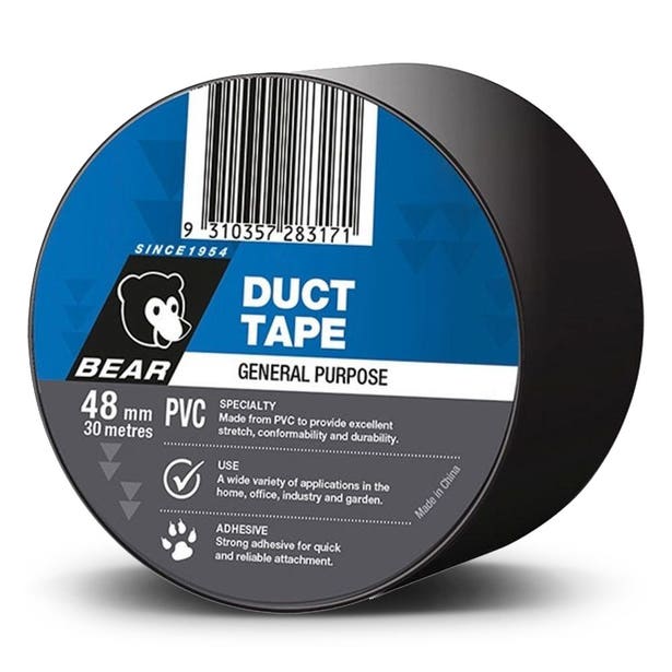 Norton 48mm x 30m Black PVC Multipurpose Duct Tape