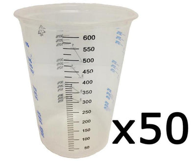 Calibrated Graduated Paint Mixing Cups 600ml x 50 VC6