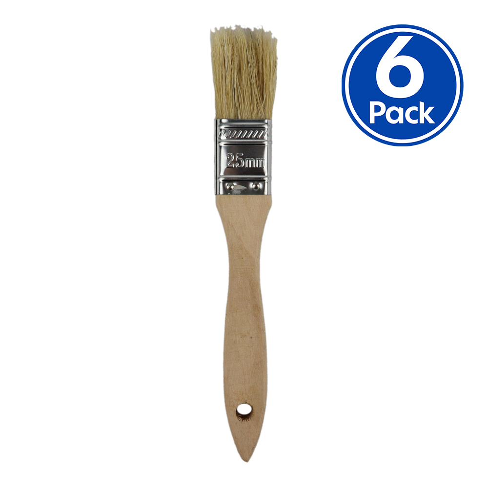 C&A Industrial Paint Brush 25mm x 6 Pack Trade