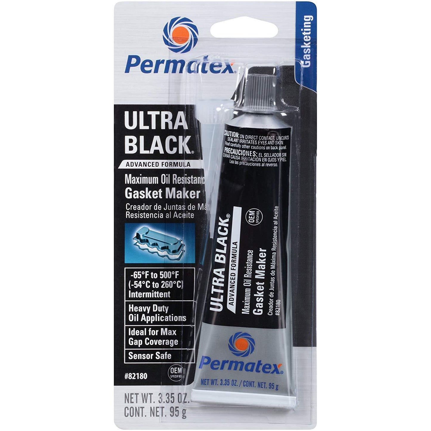 Permatex Ultra Black Max Oil Resistance RTV Silicone Gasket Maker Tube 95g