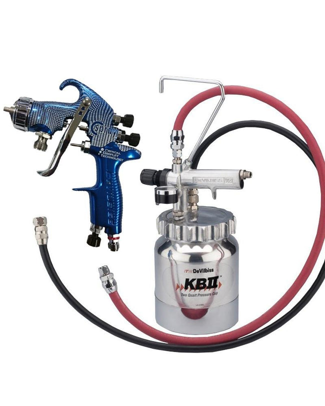 Devilbiss KBII Stainless Pot C-Spray Professional Spray Gun Pressure Kit 1.0mm