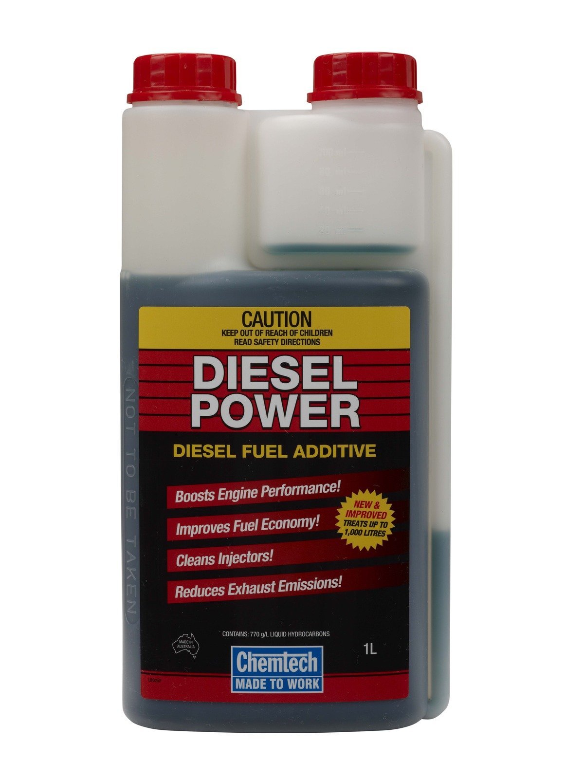 Chemtech Diesel Power Fuel Additive Clean Improve Economy Performance 1L