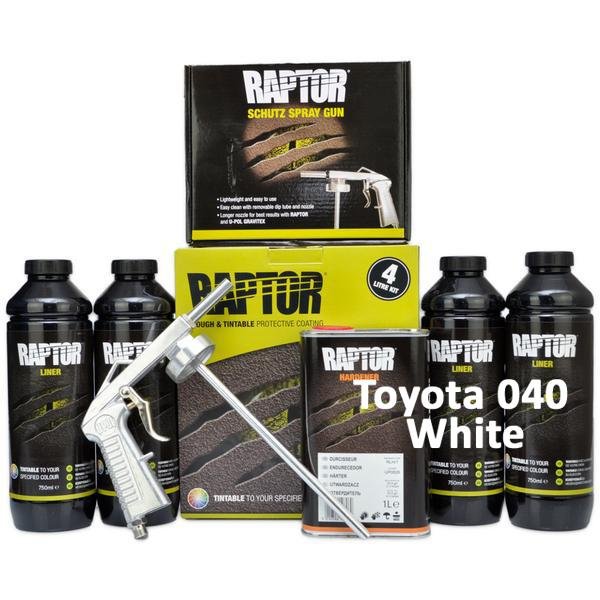 U-POL RAPTOR Toyota 040 Super White Protective Coating Kit 4L with Schutz Spray Gun