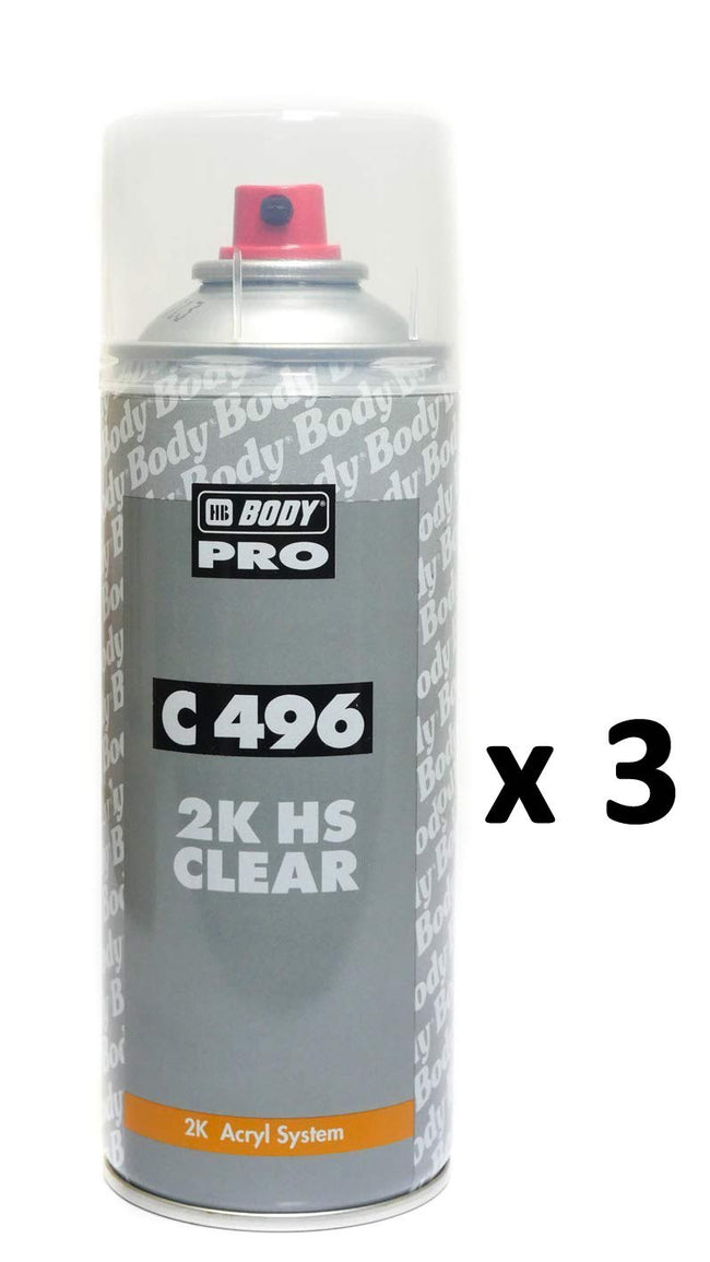 2K High Gloss Appearance HS Clear Coat Paint C496 Aerosol 400mL x 3