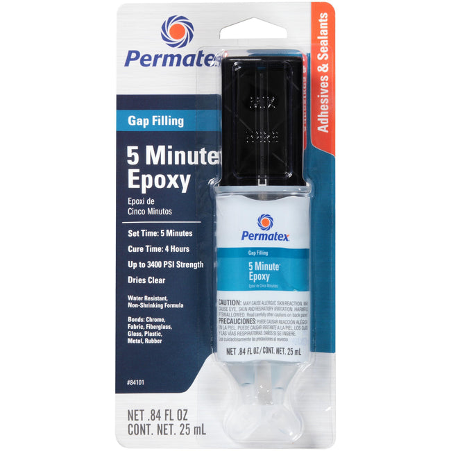 Permatex 2 Part Component Clear Epoxy Adhesive Filler Syringe 25mL