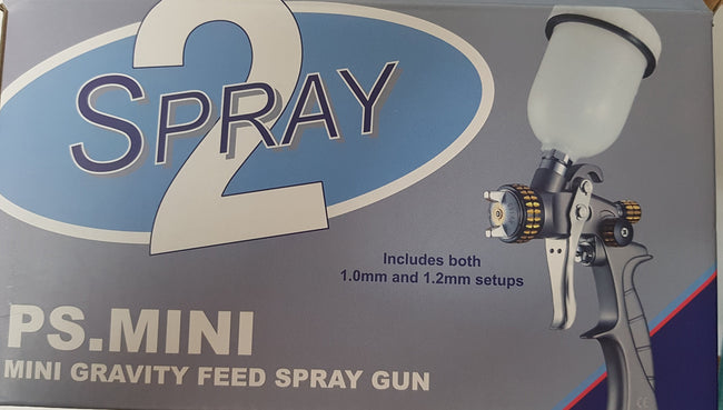 2Spray Mini Gravity Feed Spray Gun - 1.0/1.2mm Setups PS.MINI