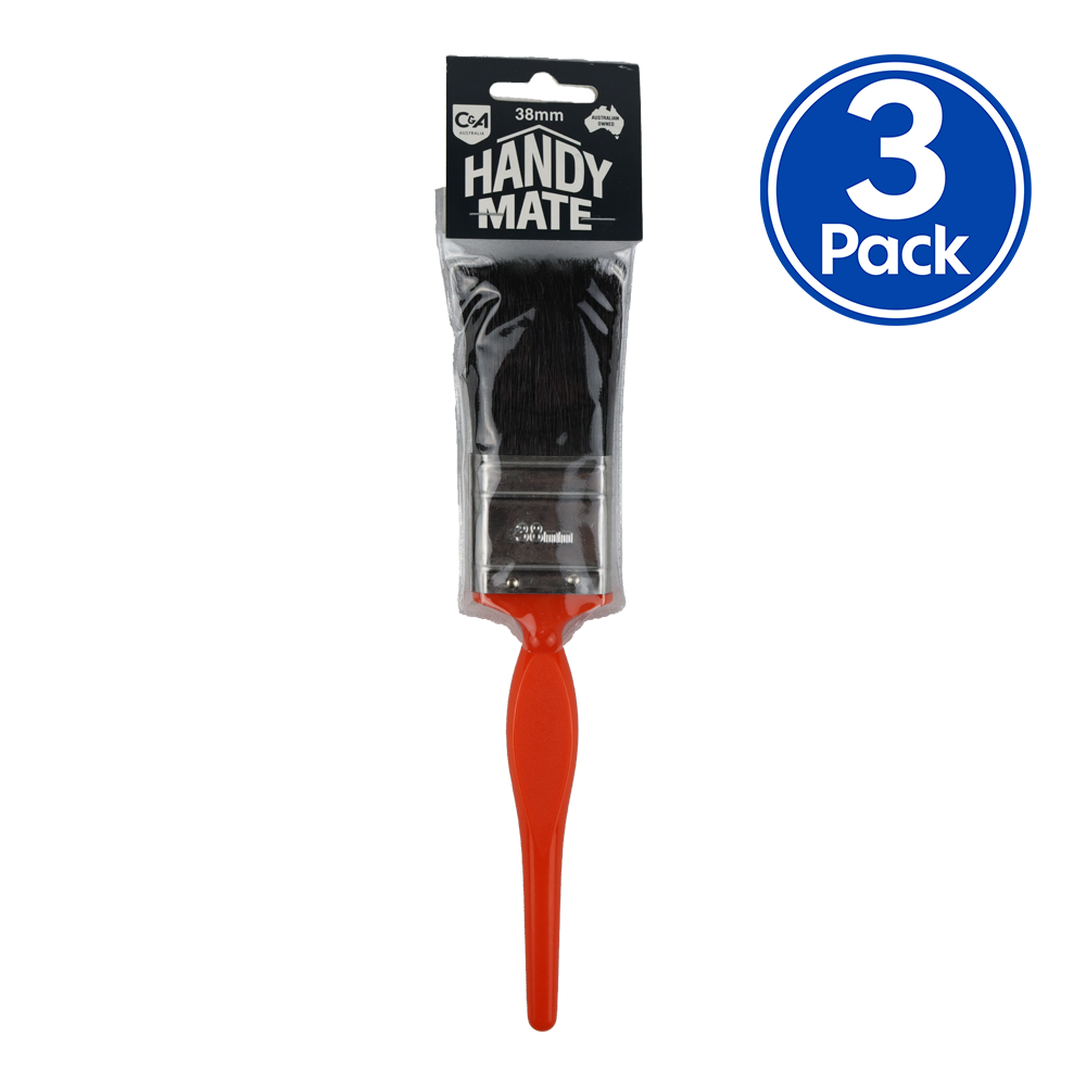 C&A Handy Mate Paint Brush 38mm x 3 Pack Trade Industrial Commercial