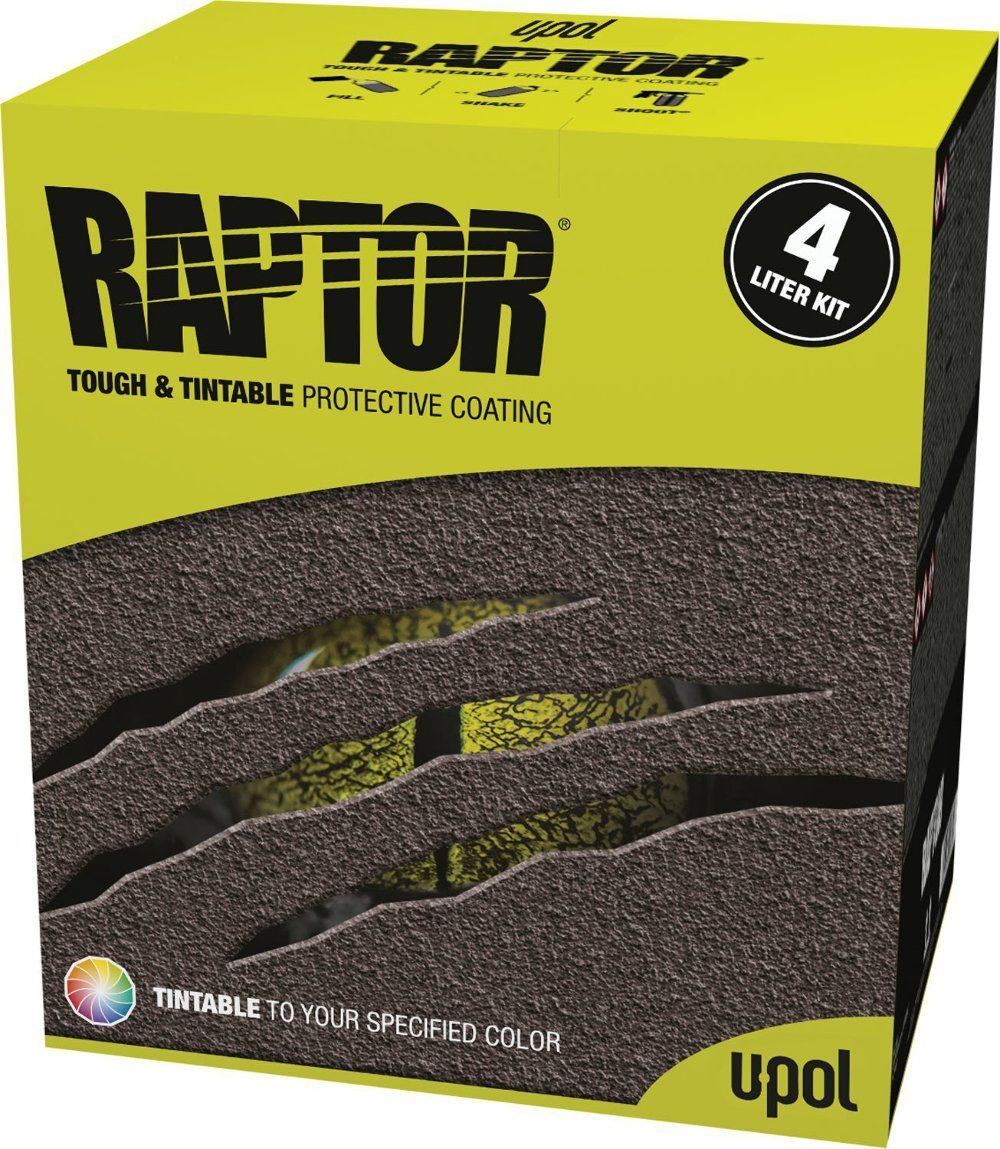 U-Pol Raptor Tintable Tough Protective Coating UV Resistant Tub/Bed Liner Kit 4L
