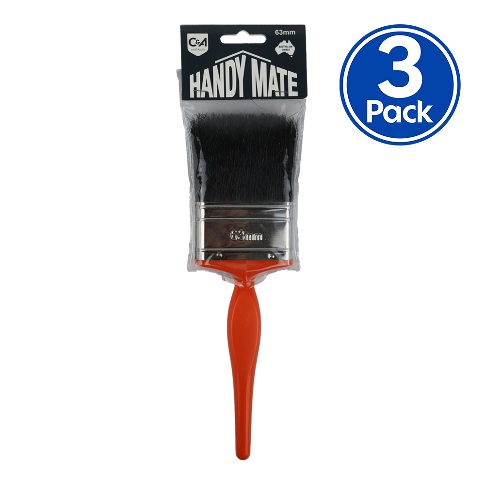 C&A Handy Mate Paint Brush 68mm x 3 Pack Trade Industrial Commercial