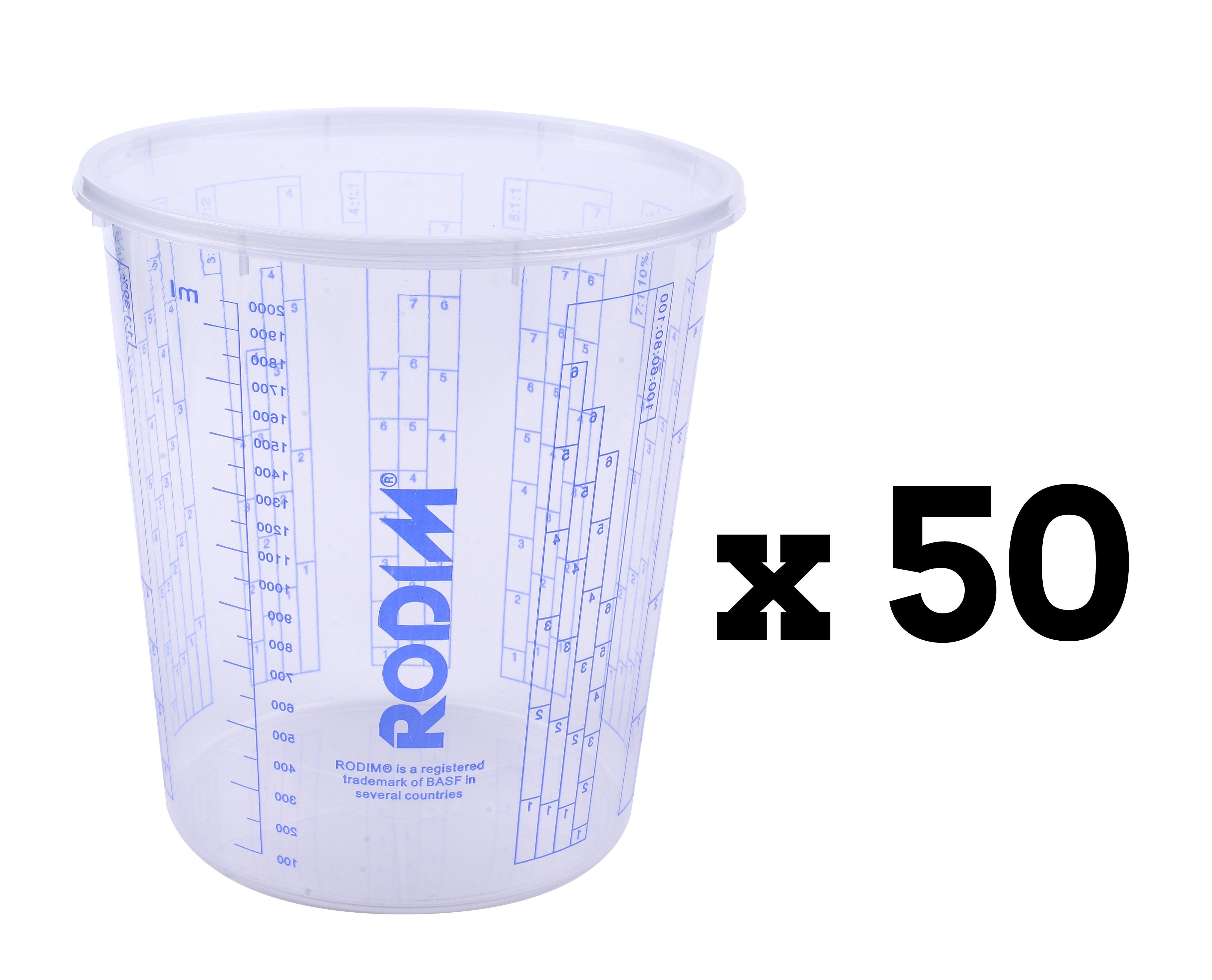 BASF Glasurit Rodim Calibrated Graduated Paint Mixing Cups 1900ml x 50