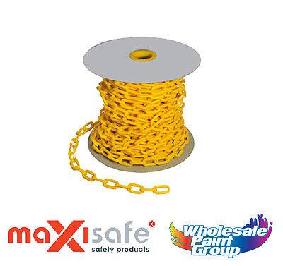 Maxisafe Yellow Plastic 6mm Heavy Duty Safety Chain 40 Metres