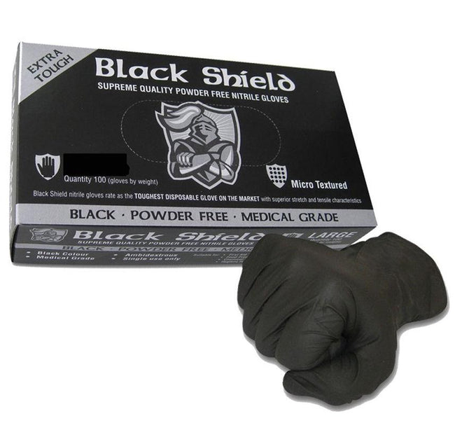 100 x Disposable Heavy Duty Black Nitrile Gloves