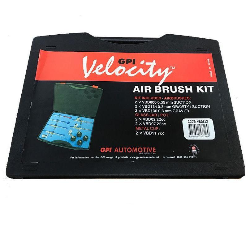 Automotive Velocity Airbrush Kit Touch Up Paint Spray 0.3mm .035mm Professional