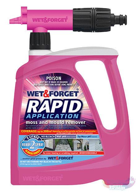 Wet and Forget Rapid Application Moss Mould Remover 2L With Sniper Nozzle