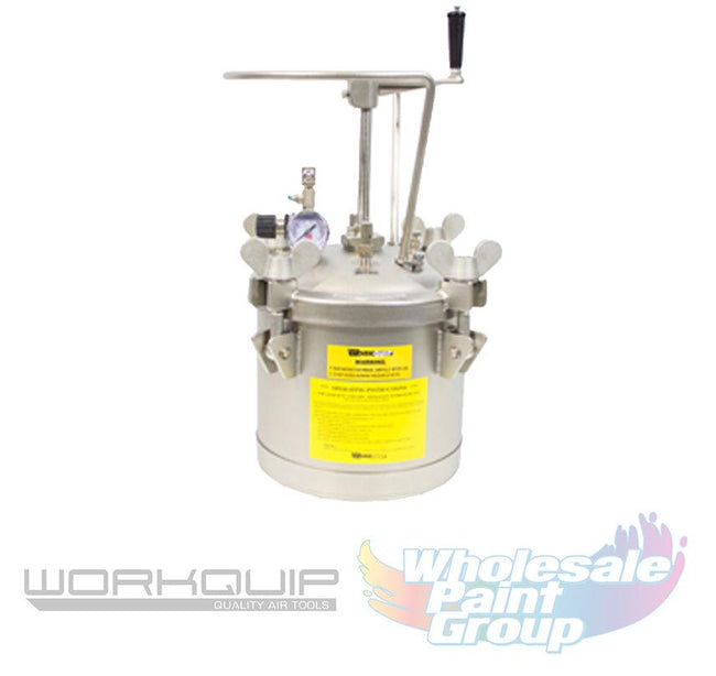 Workquip Manual Agitation 10L Stainless Steel Tank 02210M-SS Lid Fluid Passages